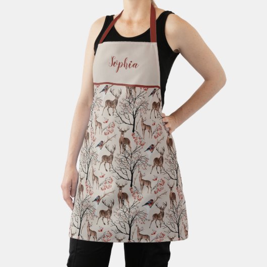 Weihnachtsapron mit Winterhirschmuster Schürze (InSitu)