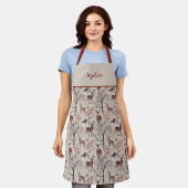 Weihnachtsapron mit Winterhirschmuster Schürze (Getragen)