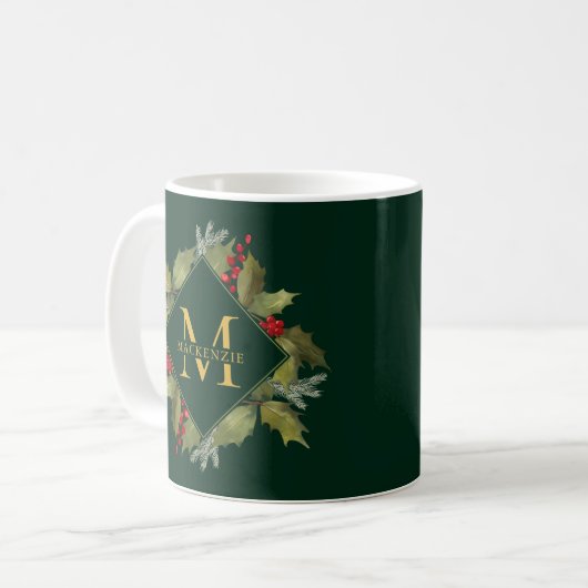 WeihnachtsAquarell-großer Kaffeetasse (Vorderseite Links)