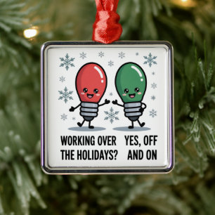 Weihnachtsarbeit über die Feiertage Lustiger Weihn Ornament Aus Metall