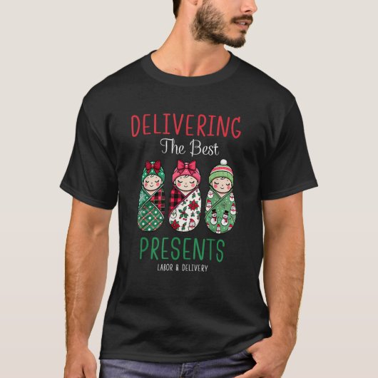 Weihnachtsarbeit und Lieferung Krankenschwester Mu T-Shirt (Vorderseite)