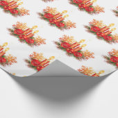 Weihnachtsarrangements mit Kerzen Geschenkpapier (Ecke)