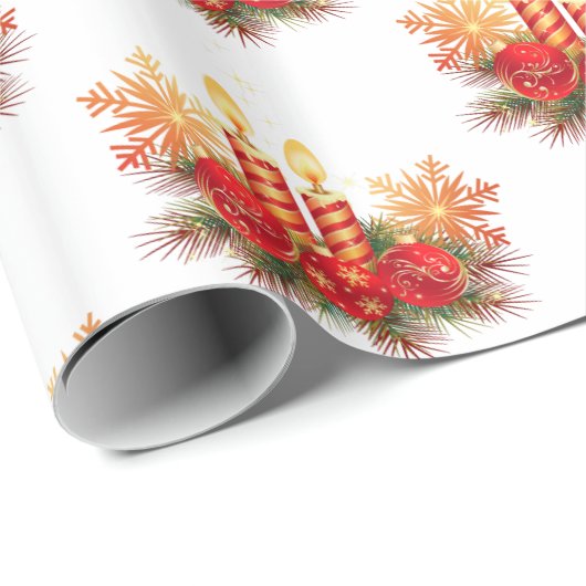 Weihnachtsarrangements mit Kerzen Geschenkpapier (Rolleneckpunkt)