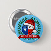 Weihnachtsart-lächelnde Texas-Flagge Button (Vorne & Hinten)