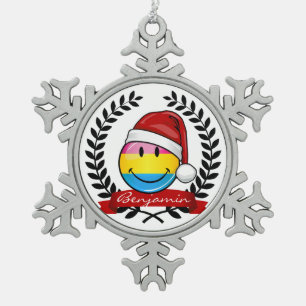 Weihnachtsart-Pansexual Stolz-Flagge Schneeflocken Zinn-Ornament