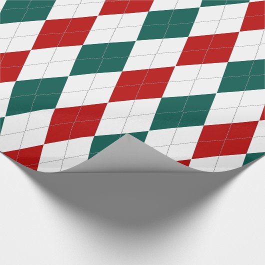 Weihnachtsart-rotes grünes geschenkpapier (Ecke)
