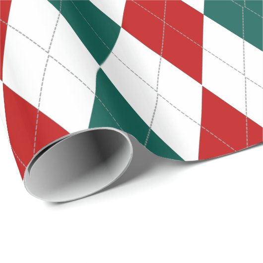 Weihnachtsart-rotes grünes geschenkpapier (Rolleneckpunkt)