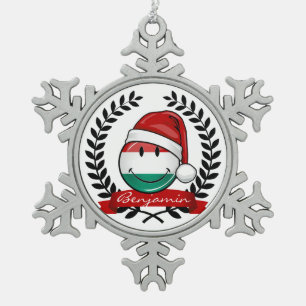 Weihnachtsart-Ungar-Flagge Schneeflocken Zinn-Ornament