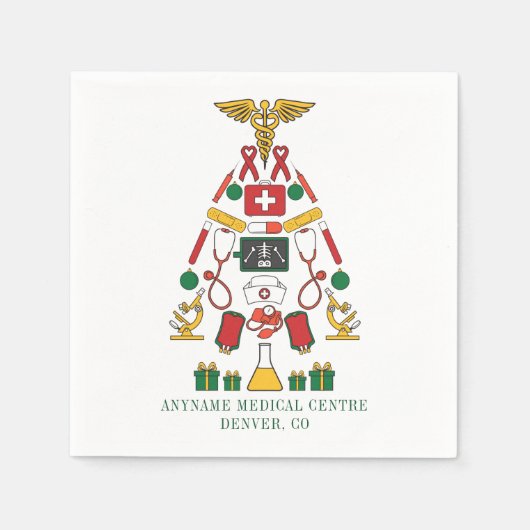 Weihnachtsärzte und Krankenpfleger Serviette (Vorderseite)
