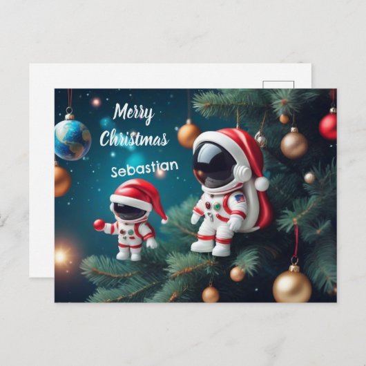 Weihnachtsastronaut feiert Weihnachten (Vorne/Hinten)