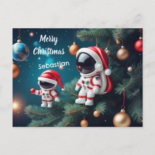 Weihnachtsastronaut feiert Weihnachten (Vorderseite)