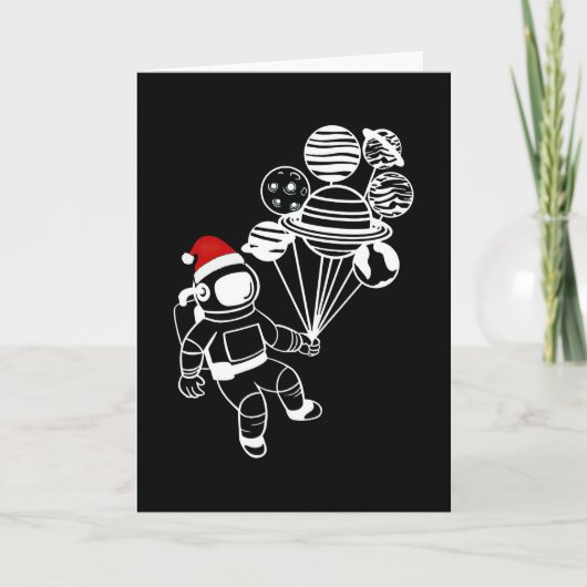 Weihnachtsastronaut, Funny Planets Blasen Karte (Vorderseite)