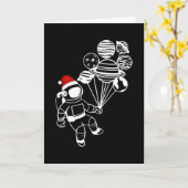 Weihnachtsastronaut, Funny Planets Blasen Karte (Gelbe Blume)