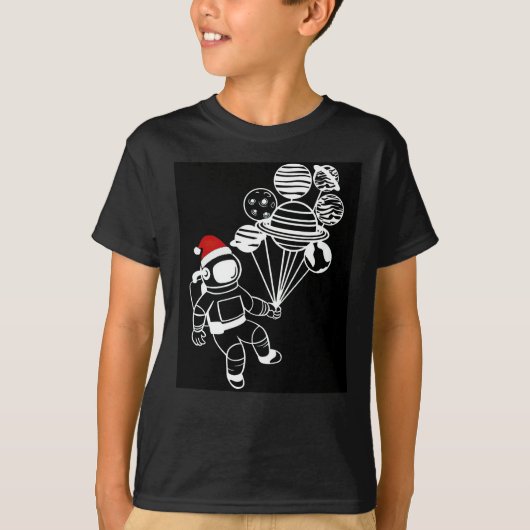 Weihnachtsastronaut, Funny Planets Blasen T-Shirt (Vorderseite)