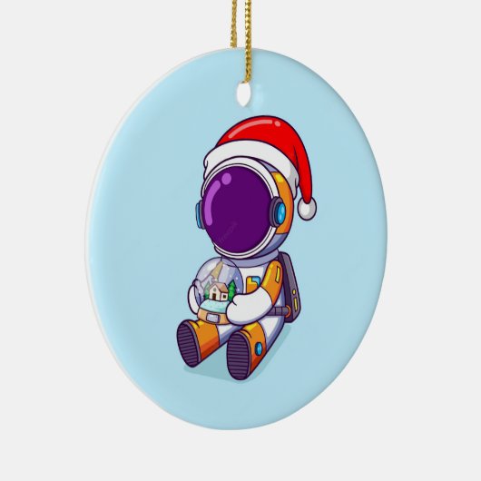 Weihnachtsastronaut Keramik Ornament (Rechts)