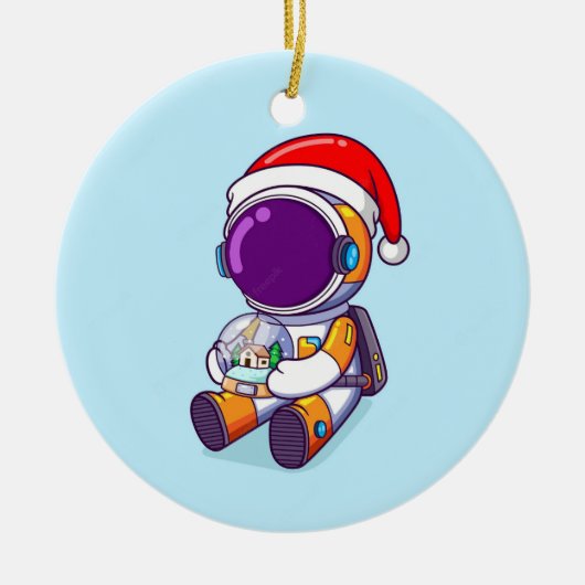 Weihnachtsastronaut Keramik Ornament (Vorne)