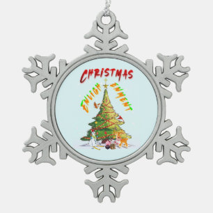 Weihnachtsaufklärung Schneeflocken Zinn-Ornament