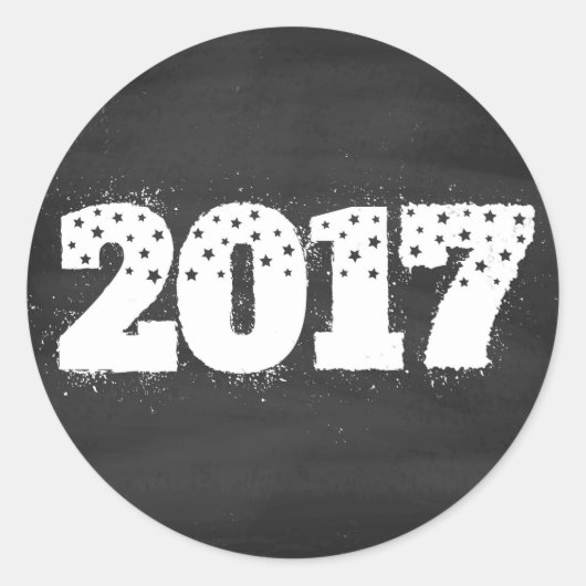 Weihnachtsaufkleber 2017 auf Kreidebrett Runder Aufkleber (Vorderseite)