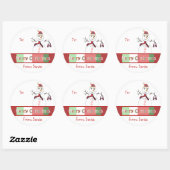 Weihnachtsaufkleber, aber Sie wählen Farbe Hinterg Runder Aufkleber (Blatt)