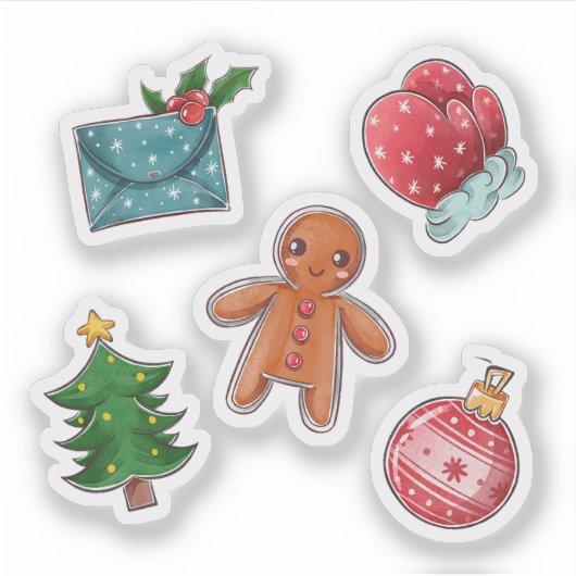 Weihnachtsaufkleber Aufkleber (Vorderseite)