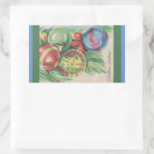 Weihnachtsaufkleber der 40er Jahre Rechteckiger Aufkleber (Tasche)