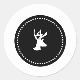 Weihnachtsaufkleber der Silhouette Schwarz und Wei Runder Aufkleber