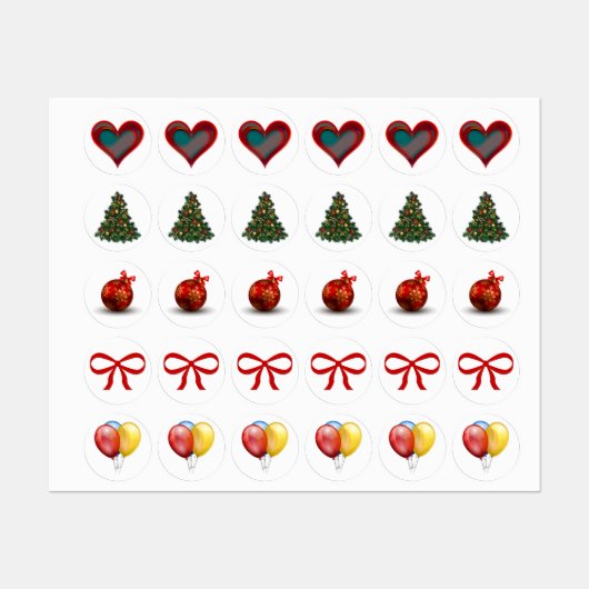 Weihnachtsaufkleber Etiketten (Blatt)
