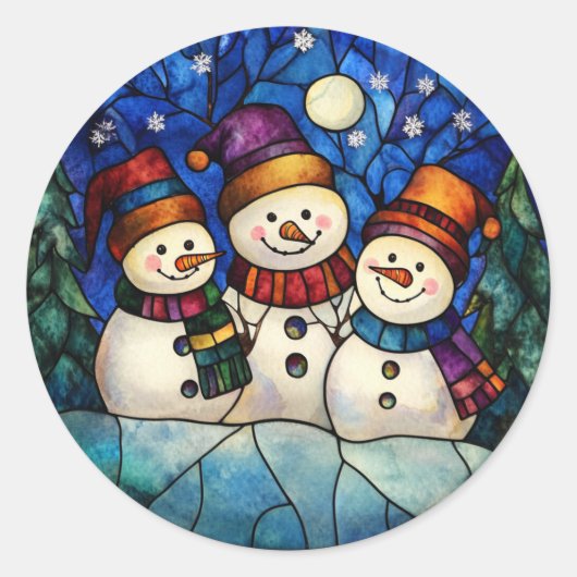 Weihnachtsaufkleber - Feierliche Etiketten & Feier Runder Aufkleber (Vorderseite)