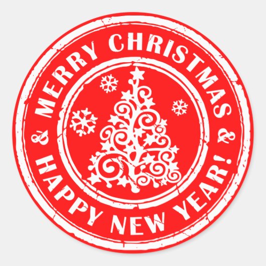 Weihnachtsaufkleber Festliche Umschlag Aufkleber (Vorderseite)