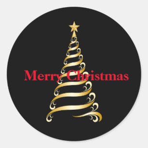 Weihnachtsaufkleber Frohe Weihnachtsbaume Runder Aufkleber