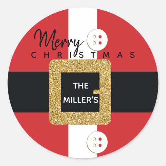 Weihnachtsaufkleber für den Anzug Runder Aufkleber (Vorderseite)