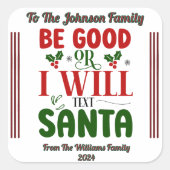 Weihnachtsaufkleber für Freude und Freude Quadratischer Aufkleber (Vorderseite)