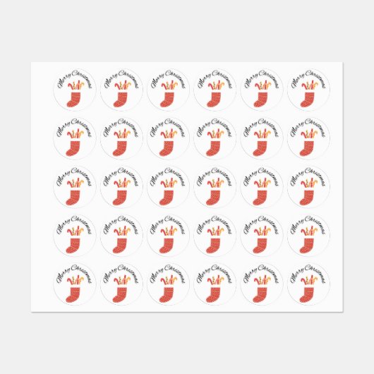 Weihnachtsaufkleber für Geschenke Etiketten (Blatt)