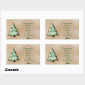 Weihnachtsaufkleber für hausgemachte Bäckereien Rechteckiger Aufkleber (Blatt)