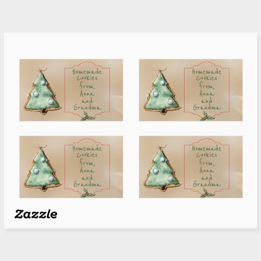 Weihnachtsaufkleber für hausgemachte Bäckereien Rechteckiger Aufkleber (Blatt)