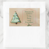 Weihnachtsaufkleber für hausgemachte Bäckereien Rechteckiger Aufkleber (Tasche)