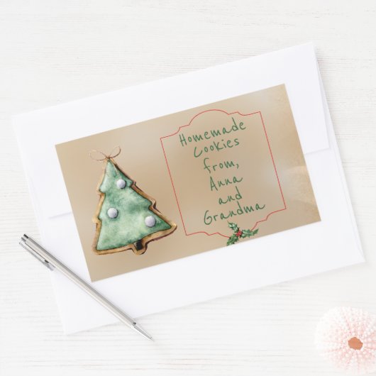 Weihnachtsaufkleber für hausgemachte Bäckereien Rechteckiger Aufkleber (Umschlag)