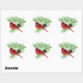 Weihnachtsaufkleber für Kardinal Runder Aufkleber (Blatt)