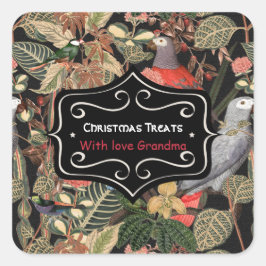 Weihnachtsaufkleber für Personalisierte Leckereien Quadratischer Aufkleber