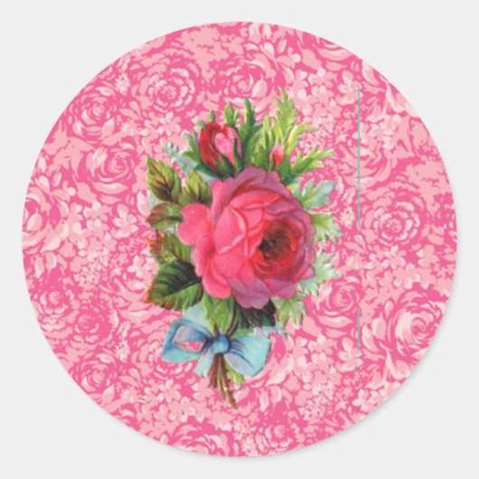 Weihnachtsaufkleber für Rose Runder Aufkleber (Vorderseite)