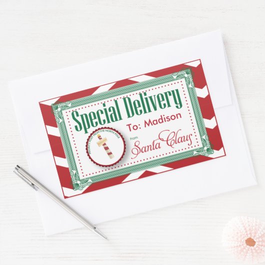 Weihnachtsaufkleber für Sonderlieferungen Rechteckiger Aufkleber (Umschlag)