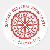 Weihnachtsaufkleber für Sonderlieferungen von Sant Runder Aufkleber (Vorderseite)