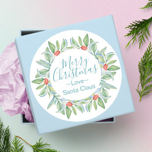 Weihnachtsaufkleber für Watercolor Runder Aufkleber
