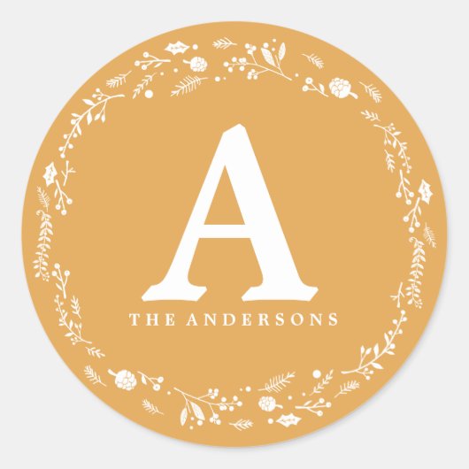 Weihnachtsaufkleber für Winterkranz Runder Aufkleber (Vorderseite)