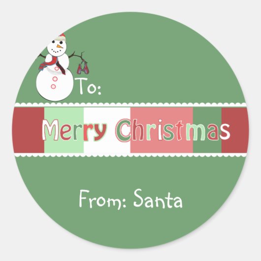 Weihnachtsaufkleber grün angezeigt, aber Sie wähle Runder Aufkleber (Vorderseite)