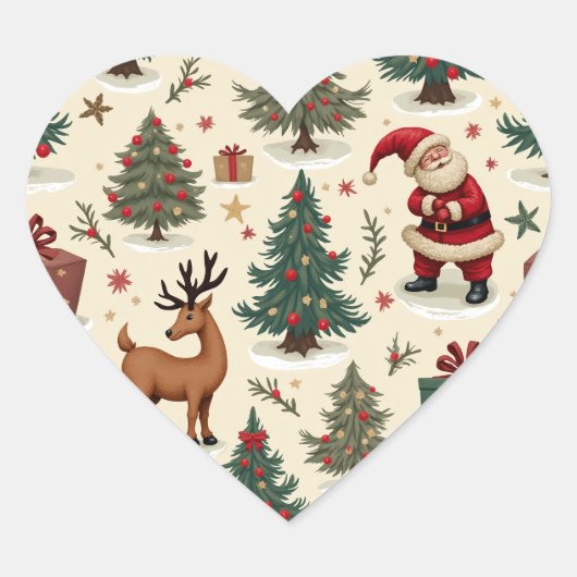 Weihnachtsaufkleber Herz-Aufkleber (Vorderseite)