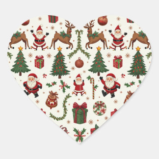 Weihnachtsaufkleber Herz-Aufkleber