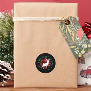 Weihnachtsaufkleber "Lass's Get Ready to Jingle" Runder Aufkleber