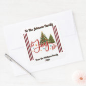 Weihnachtsaufkleber mit Bäumen Quadratischer Aufkleber (Umschlag)