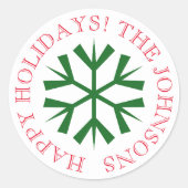 Weihnachtsaufkleber mit Schneeflocke Runder Aufkleber (Vorderseite)